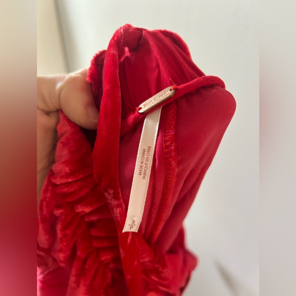 Free People Red Velvet Jumpsuit, size small - Picture 11 of 14